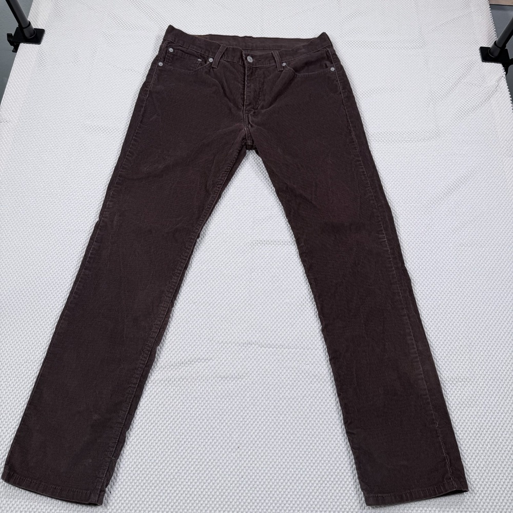 Levi's 511 Mens W33 L32 Brown Corduroy Pants Slim Fit 5 Pocket Stretch